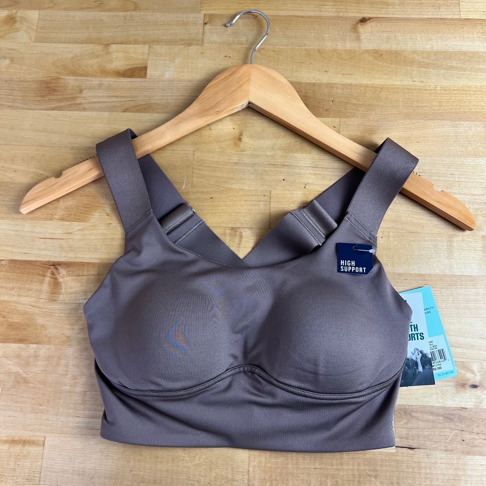 DSG Sports Bra Do It All Size XS Iced Mocha Brown High Support Fixed Cup NEW